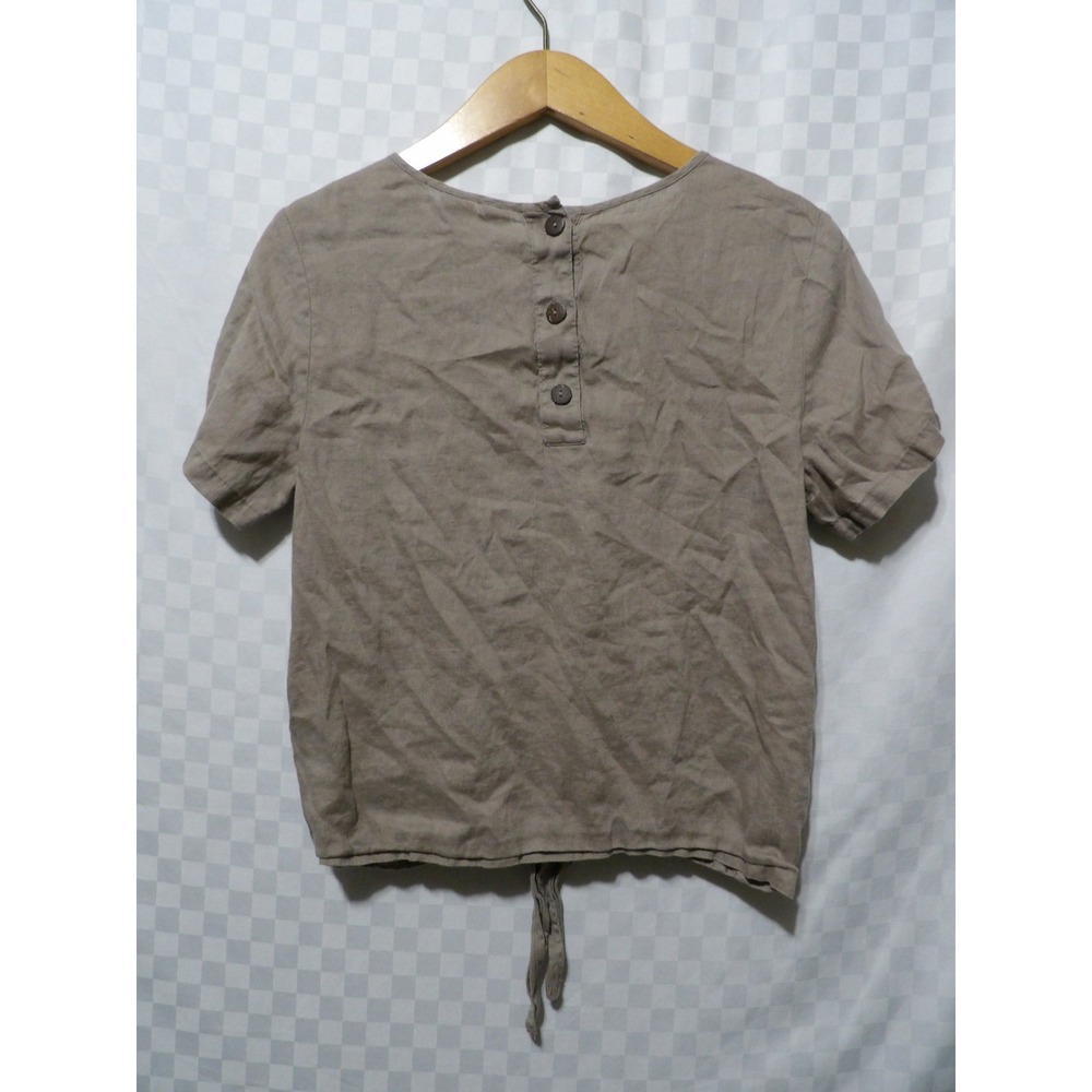 ARTISAN NY Linen Cropped Blouse | S - Picture 3 of 4